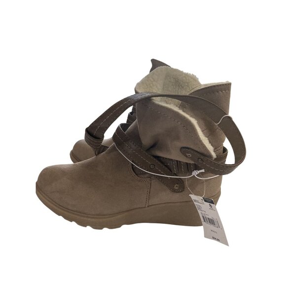 Joe Boxer Women's Size 8 Taupe Faux Suede Wedge Heel Ankle Boots shoes NWT - Picture 2 of 8